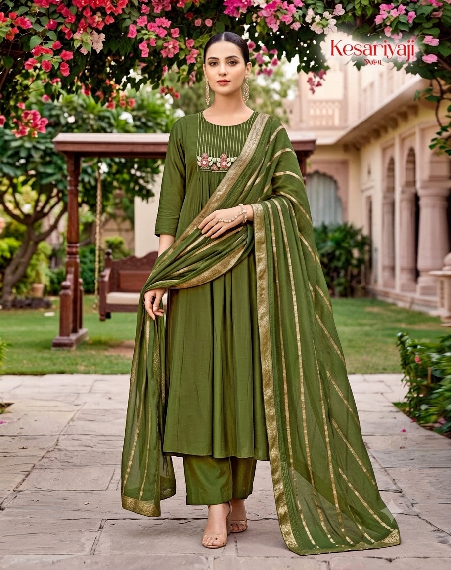 Embroidered Anarkali Suit Set
