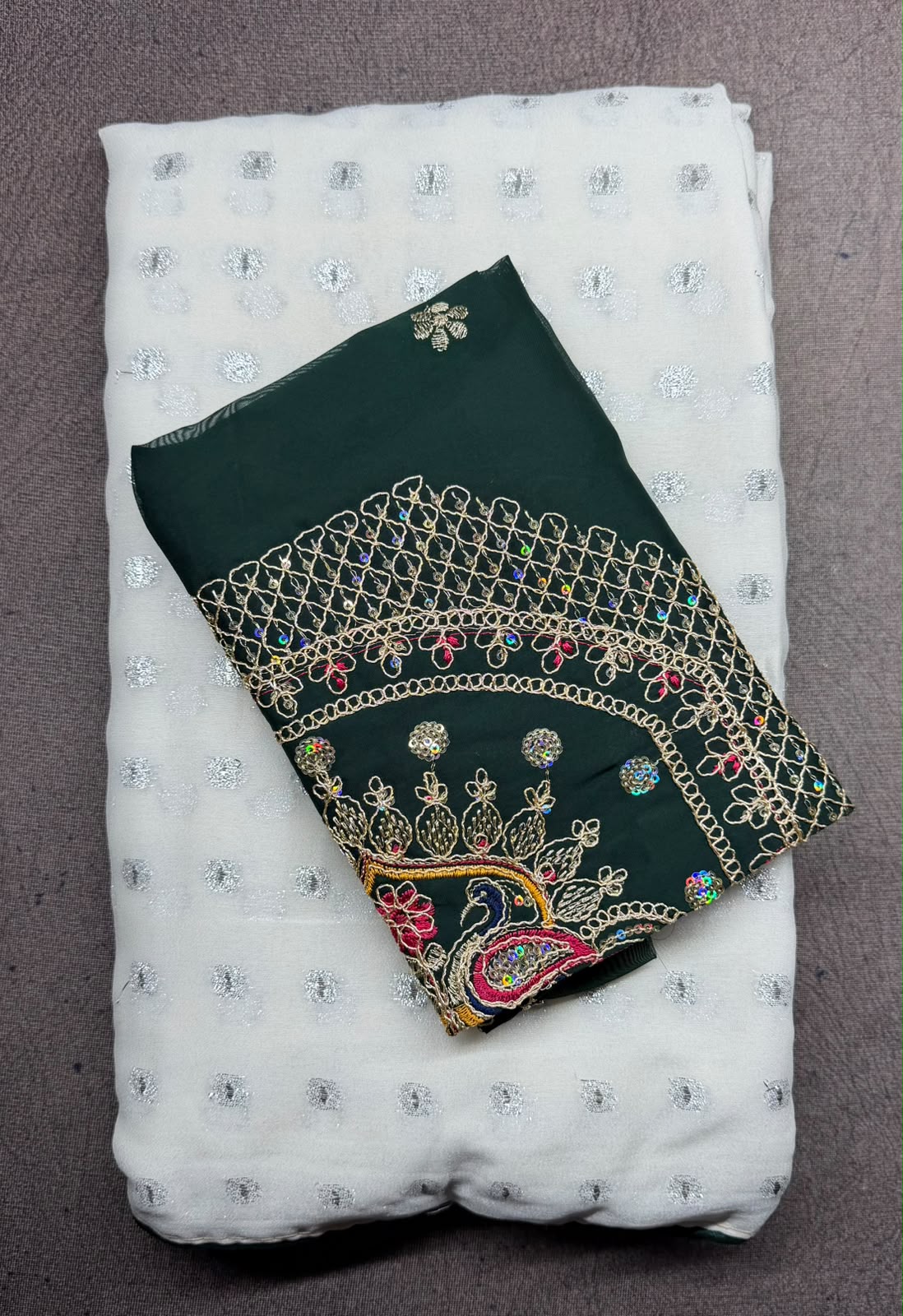 White Radha Rani Saree