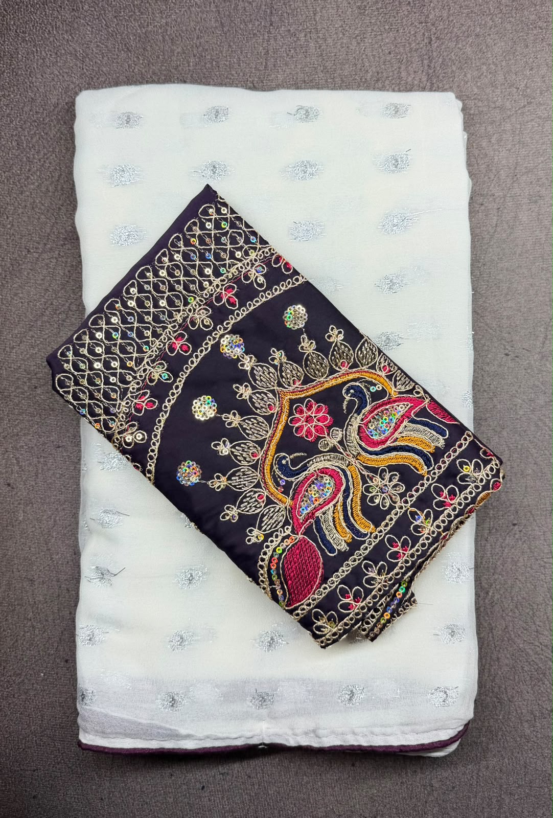 White Radha Rani Saree