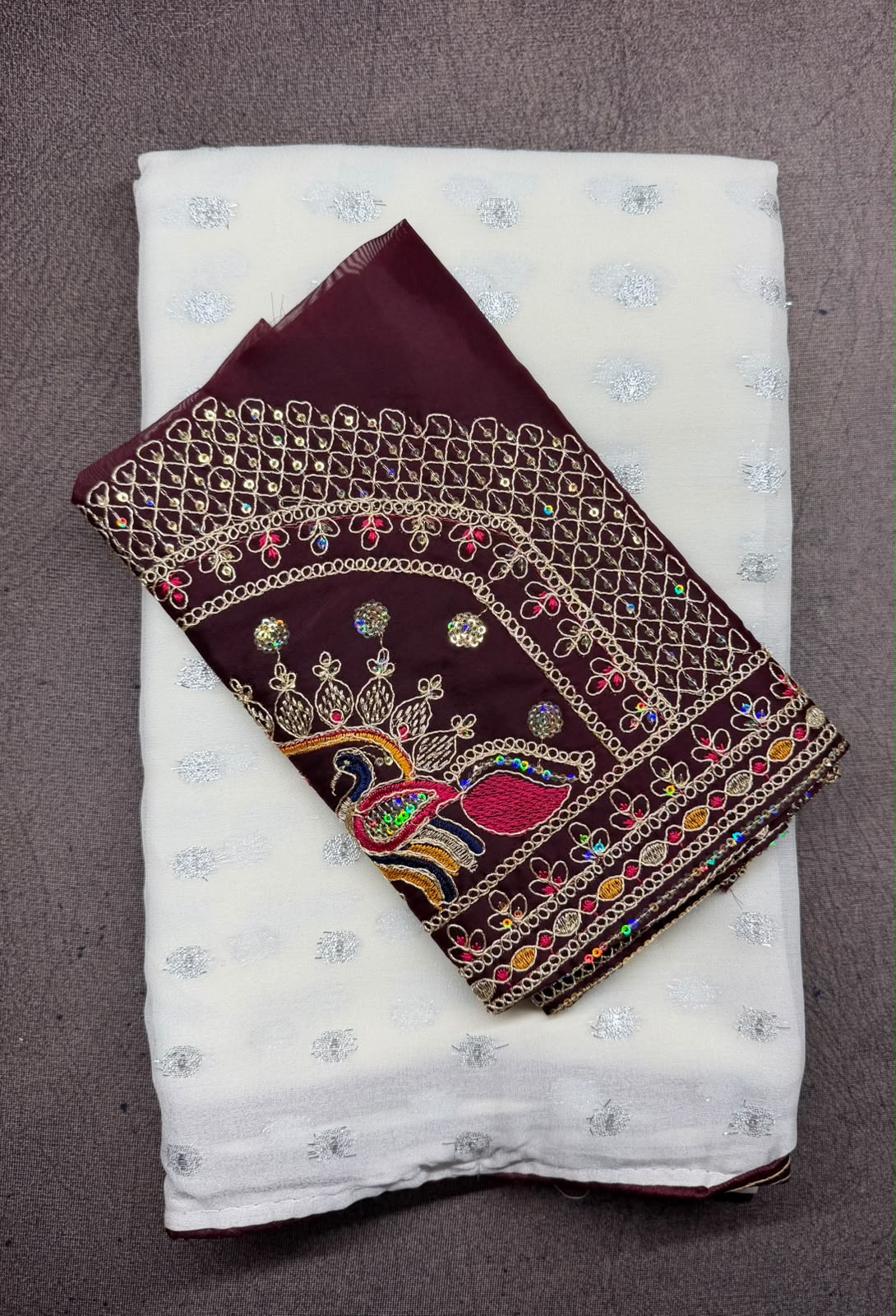 White Radha Rani Saree